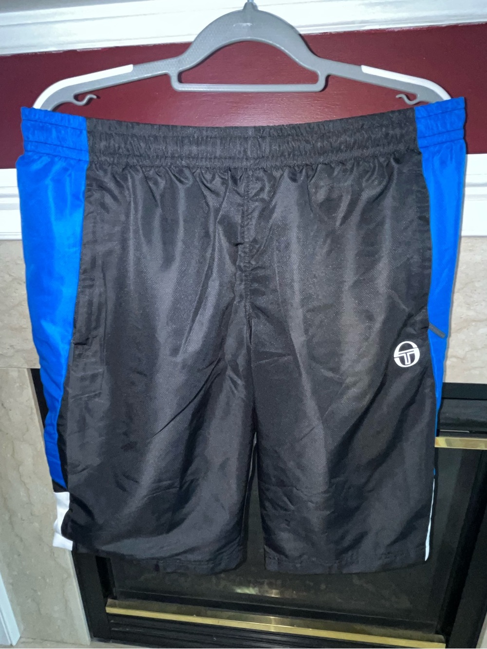 Sergio Tachhini Men's Mesh Lined Performance Black & Blue Shorts - Swim 2X